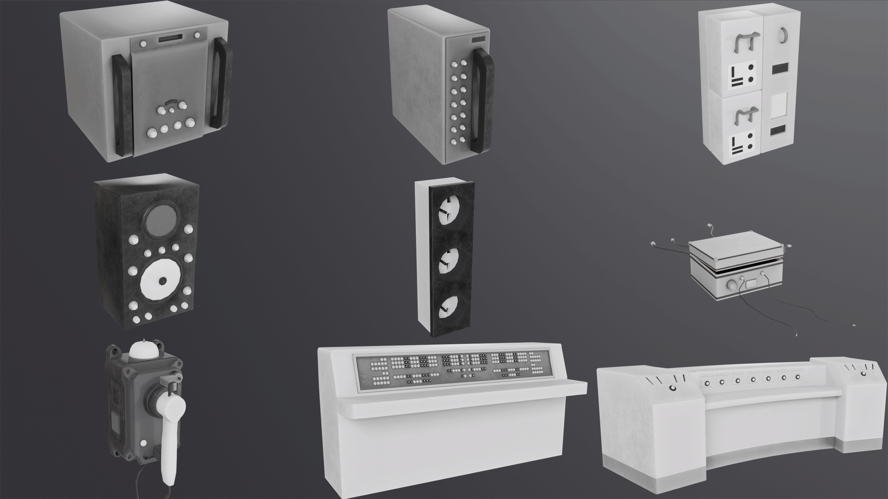 Stylized Retro Scifi Pack  Low-poly 3D model_2