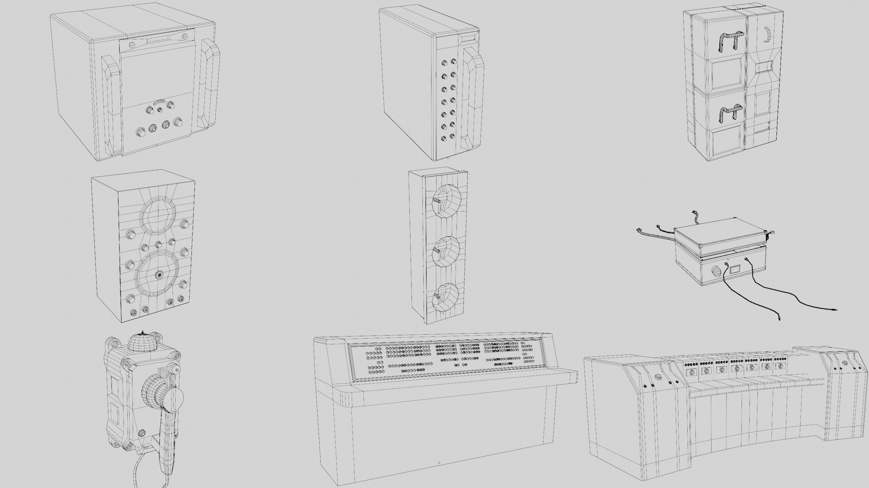 Stylized Retro Scifi Pack  Low-poly 3D model_6