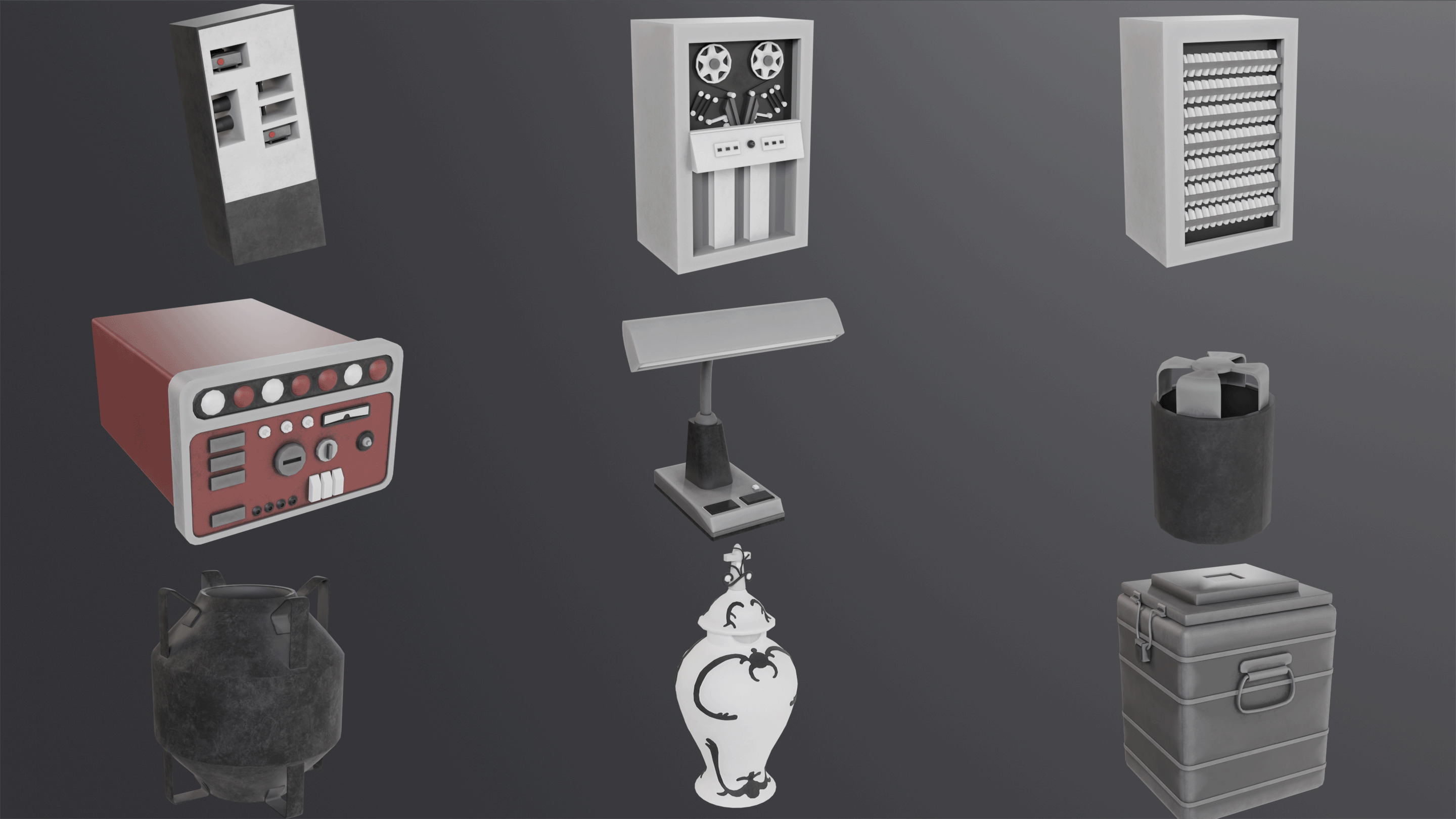 Stylized Retro Scifi Pack  Low-poly 3D model_3