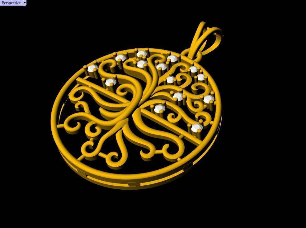 Diamond Tree Pendant - 0073 3D print model_5