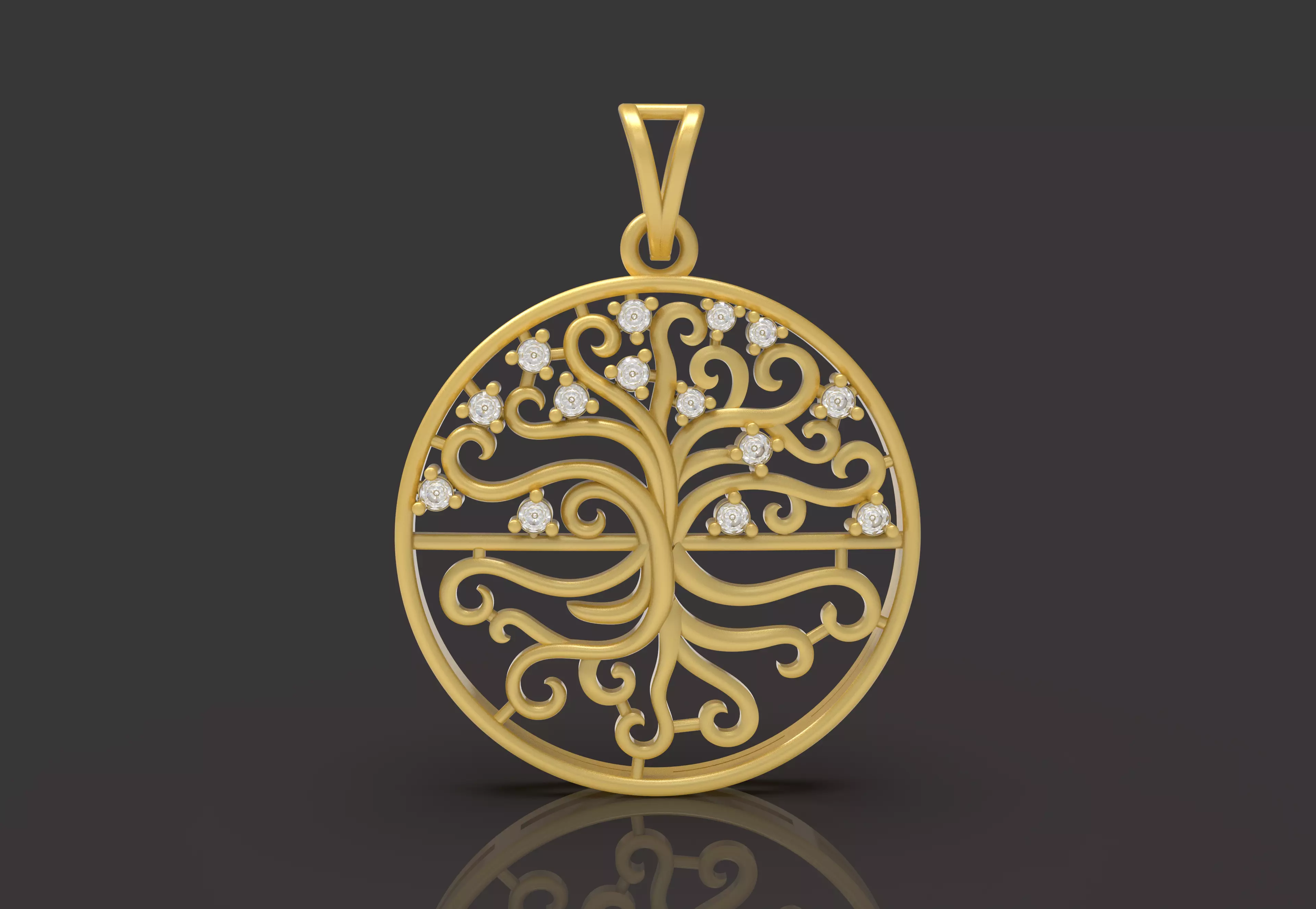 Diamond Tree Pendant - 0073 3D print model_0