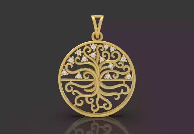 Diamond Tree Pendant - 0073