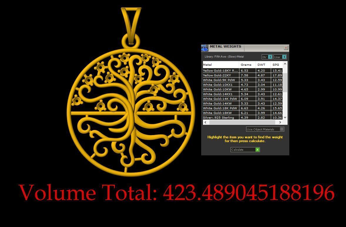Diamond Tree Pendant - 0073 3D print model_10