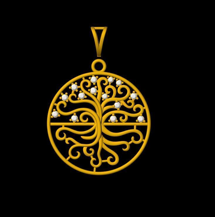 Diamond Tree Pendant - 0073 3D print model_8