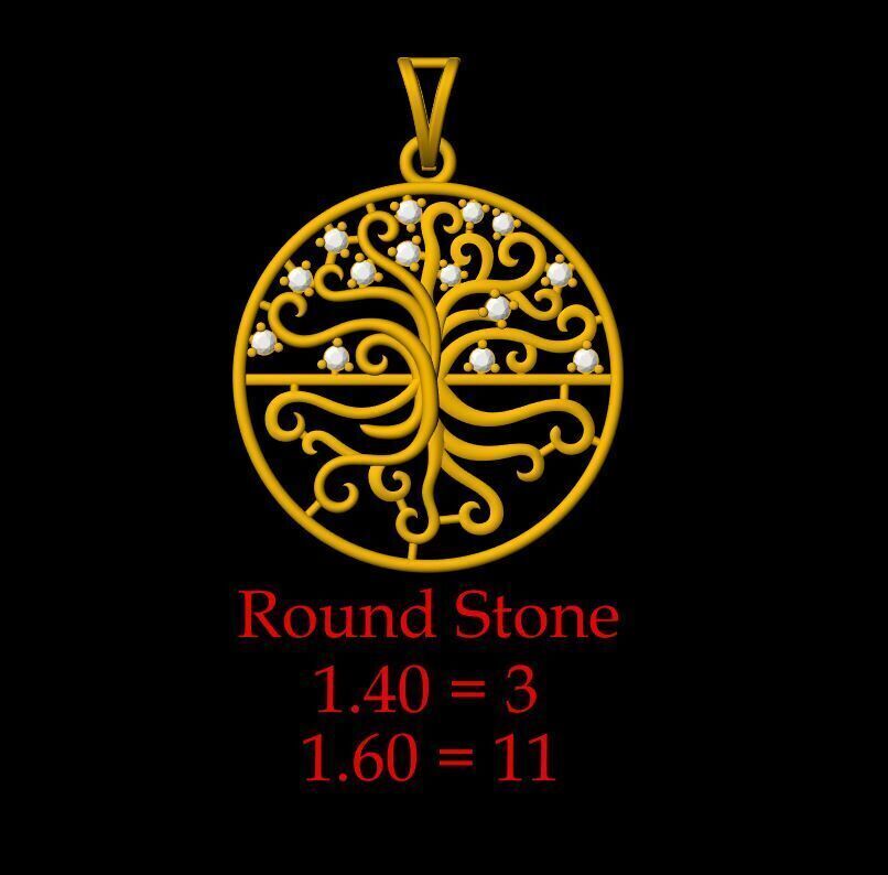 Diamond Tree Pendant - 0073 3D print model_9