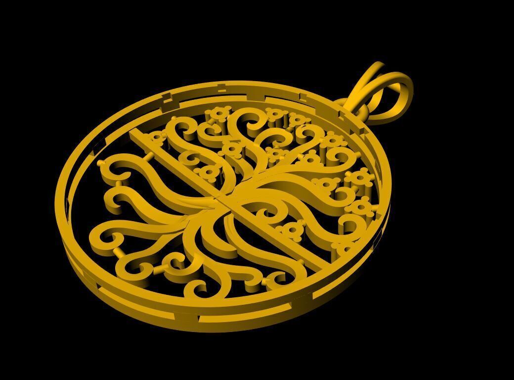 Diamond Tree Pendant - 0073 3D print model_7