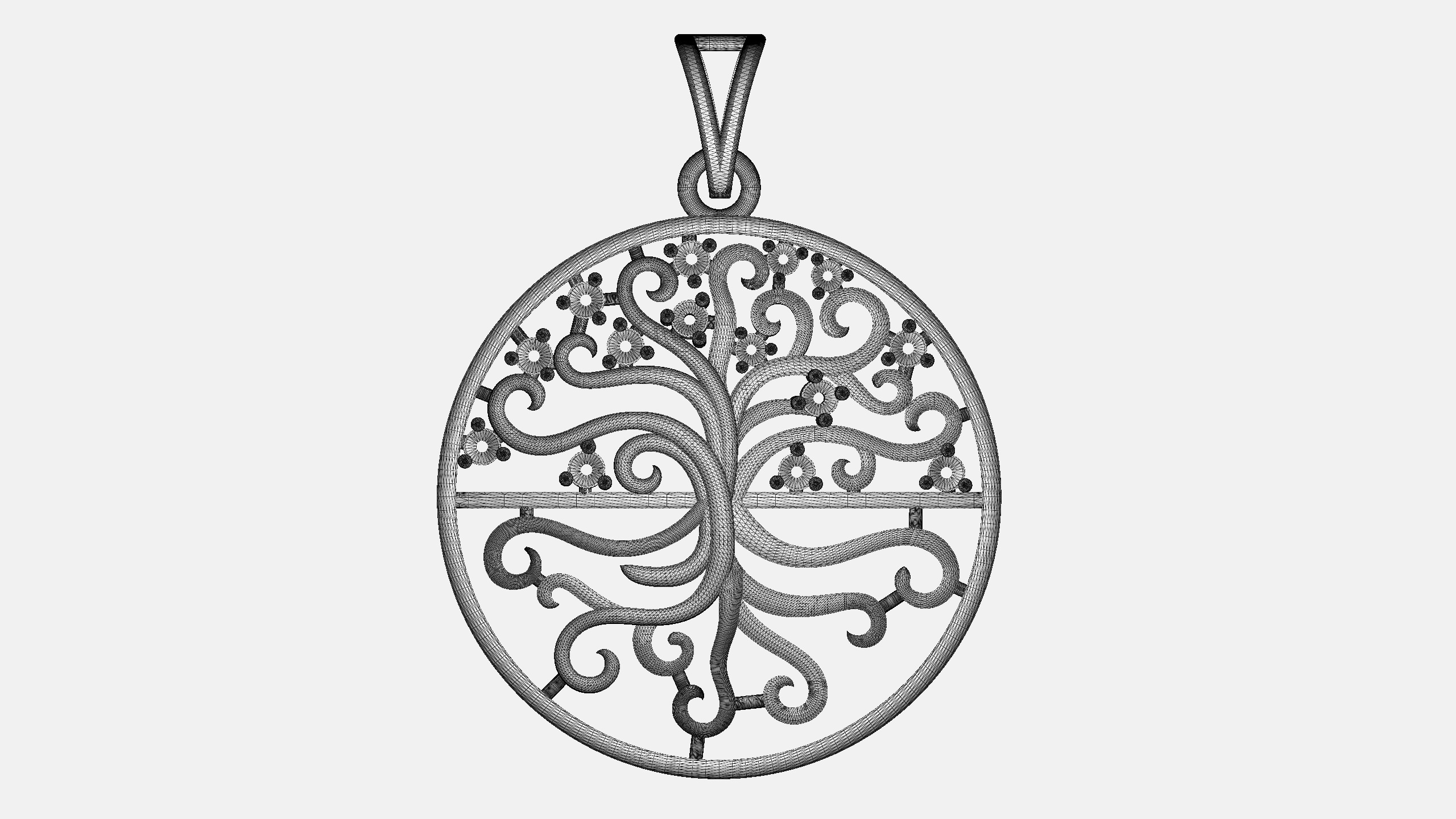 Diamond Tree Pendant - 0073 3D print model_12