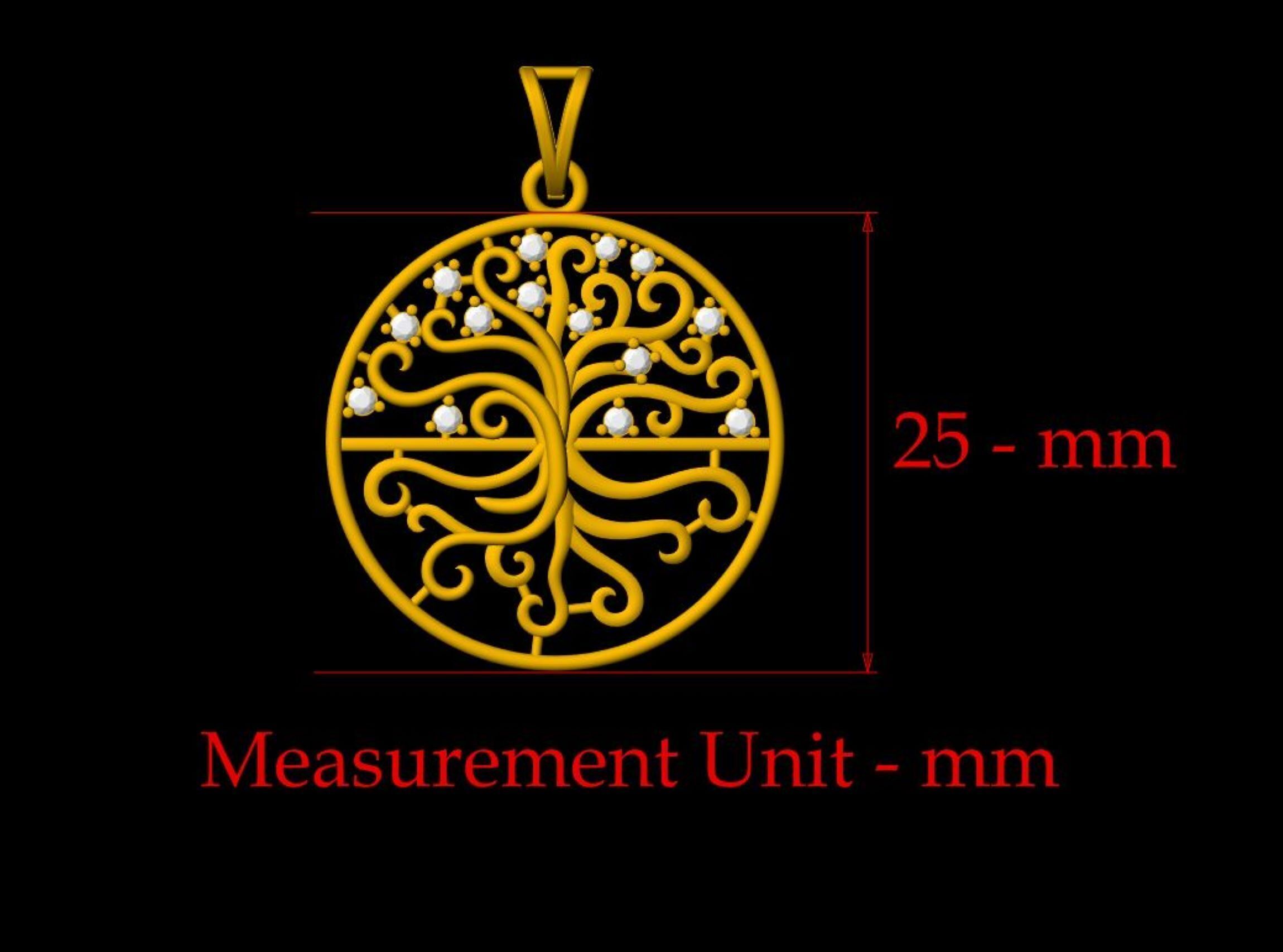 Diamond Tree Pendant - 0073 3D print model_1