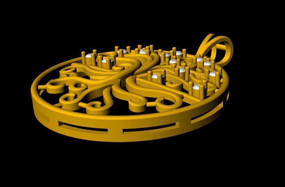 Diamond Tree Pendant - 0073 3D print model_6