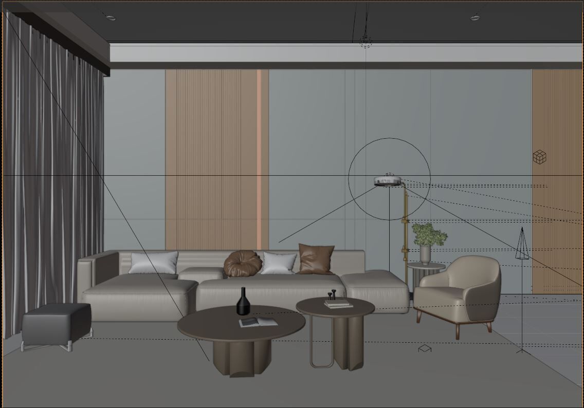 Living room I Interior design I 3D Model and Render 3D model_4