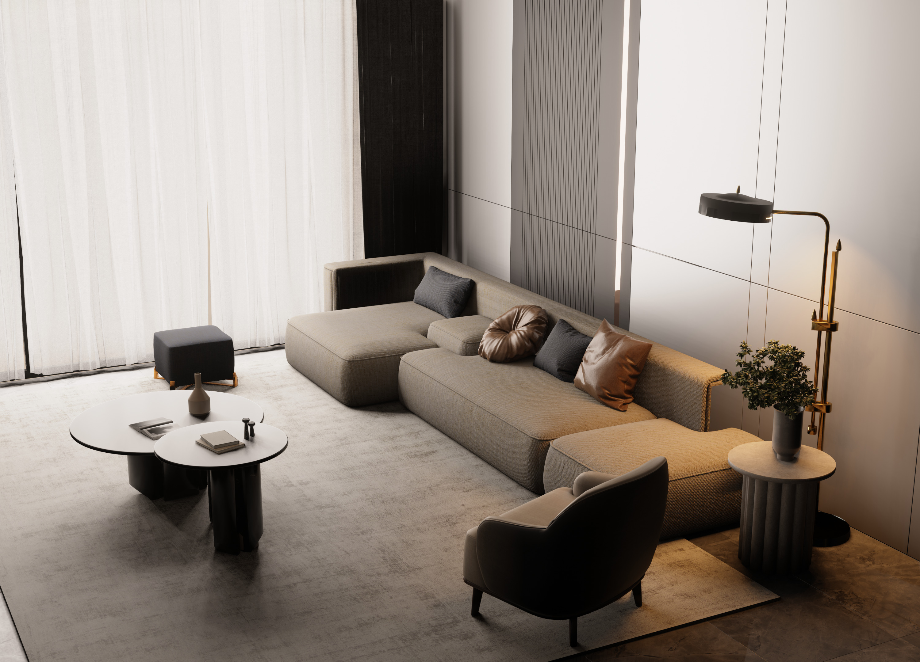 Living room I Interior design I 3D Model and Render 3D model_3