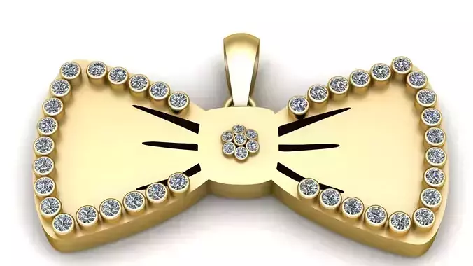 BOWTIE DIAMOND PENDANT 3D PRINTABLE MODEL 