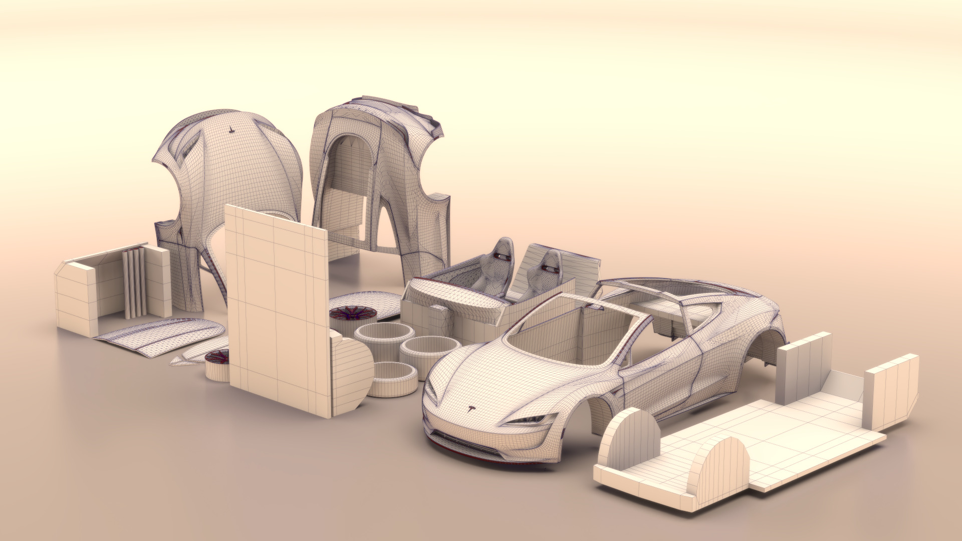 Tesla Roadster 2020 3D print model_13