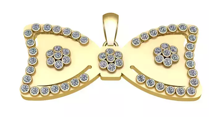 LUXURY BOWTIE PENDANT 3D PRINTABLE MODEL 