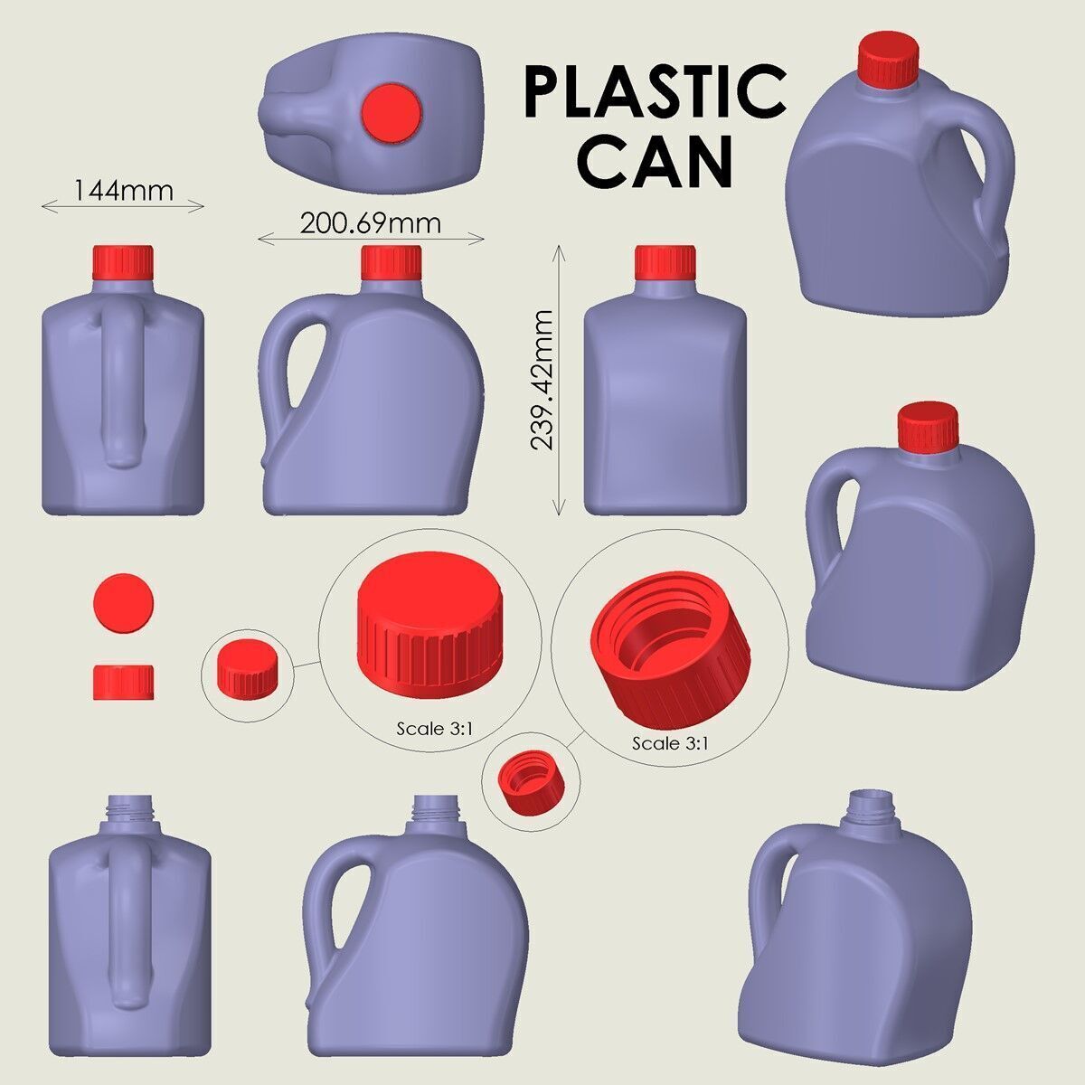 Can Bottle  3D print model_3