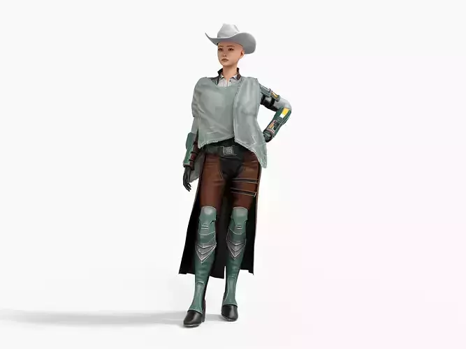 Cowgirl Outfit Clothing Low-poly 3D model