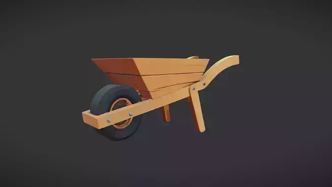 Wooden wheelbarrow