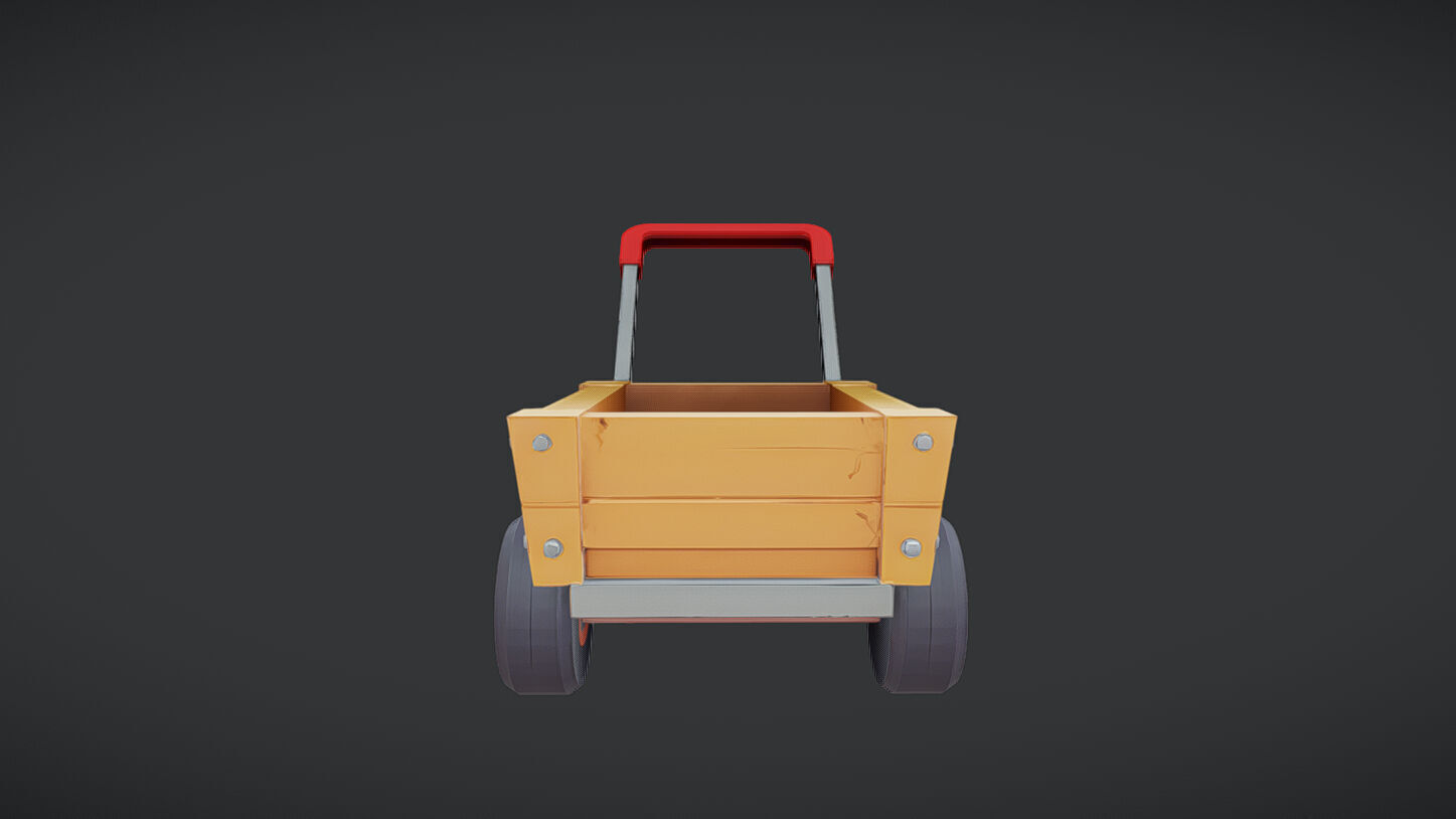 wooden toy cart 3D model_7