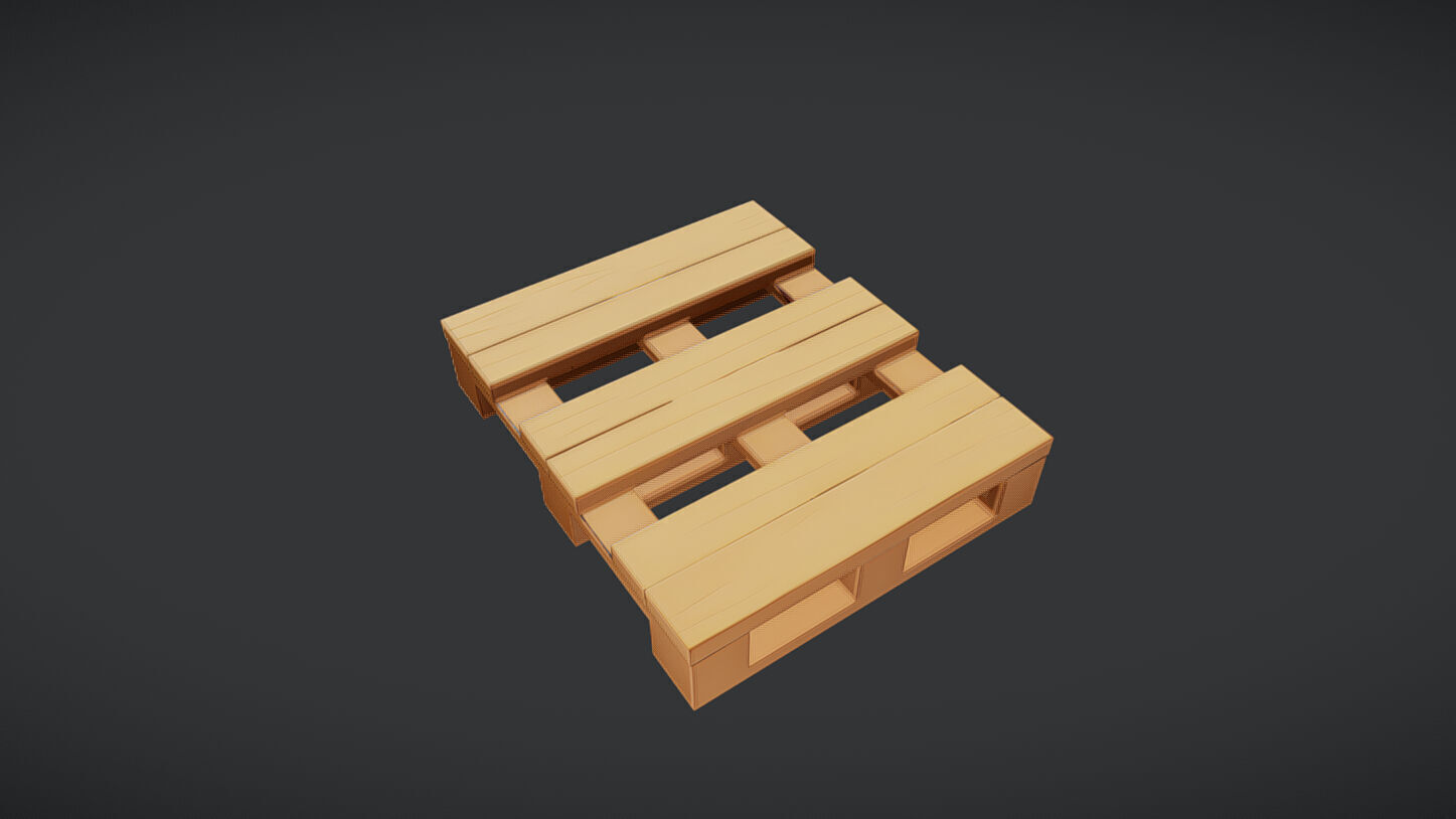 Wooden pallet 3D model_3