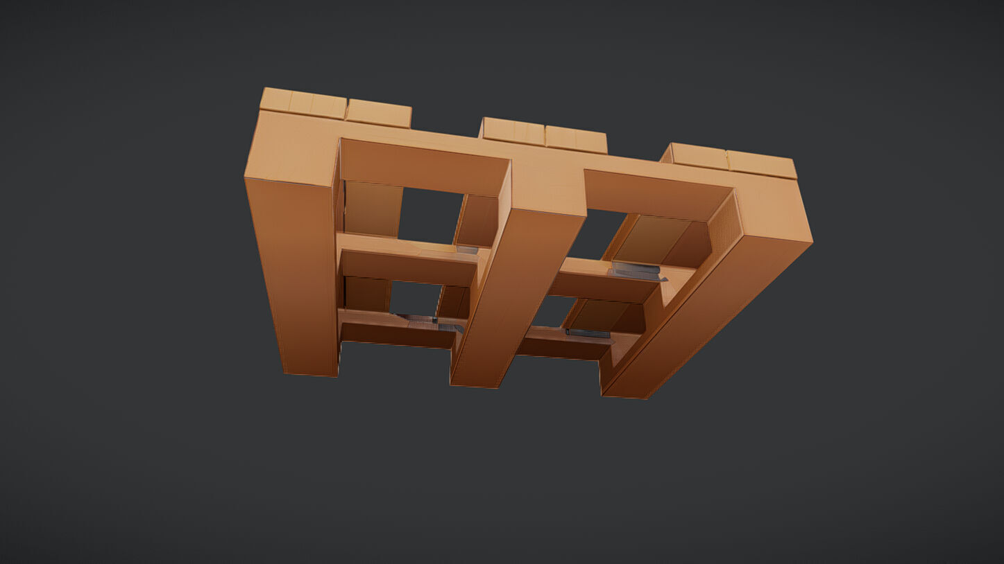 Wooden pallet 3D model_1