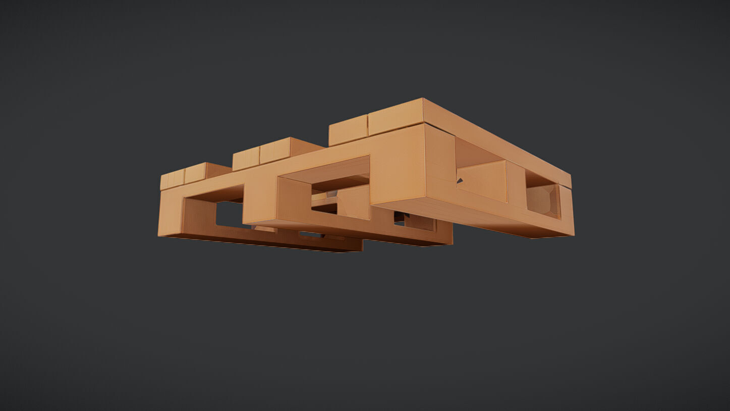 Wooden pallet 3D model_2