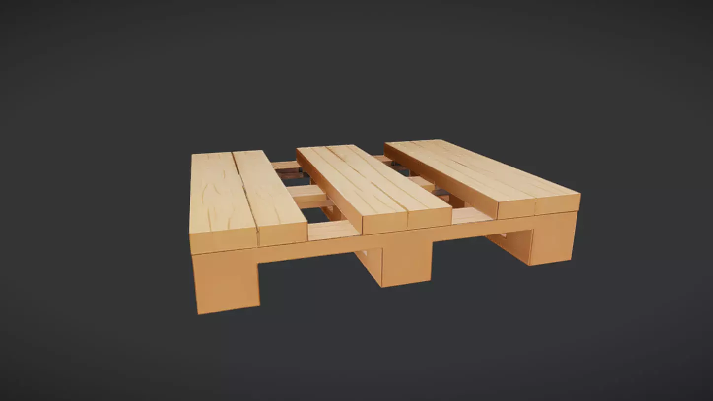 Wooden pallet 3D model_0