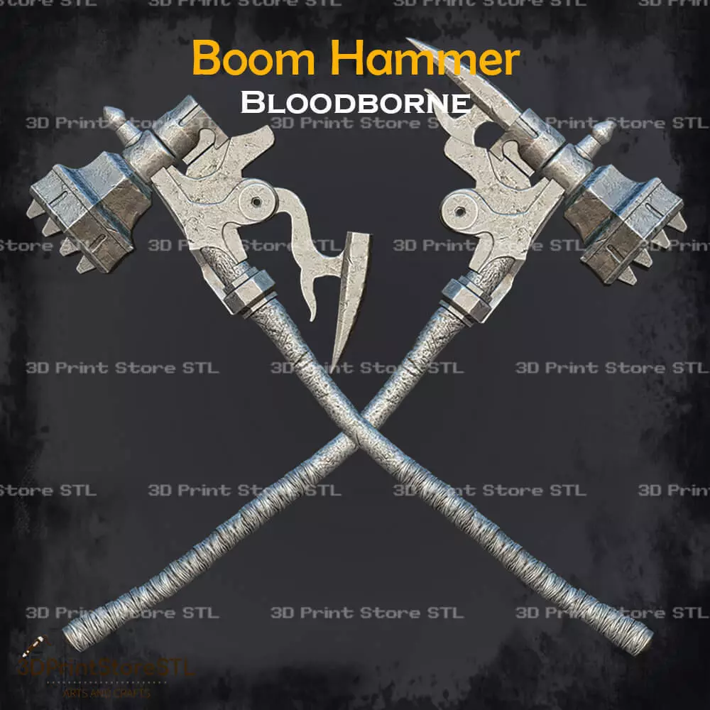 Boom Hammer Cosplay Bloodborne - STL File 3D print model_0