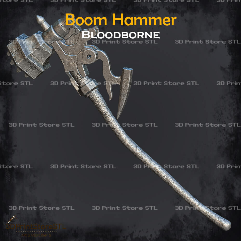 Boom Hammer Cosplay Bloodborne - STL File 3D print model_3