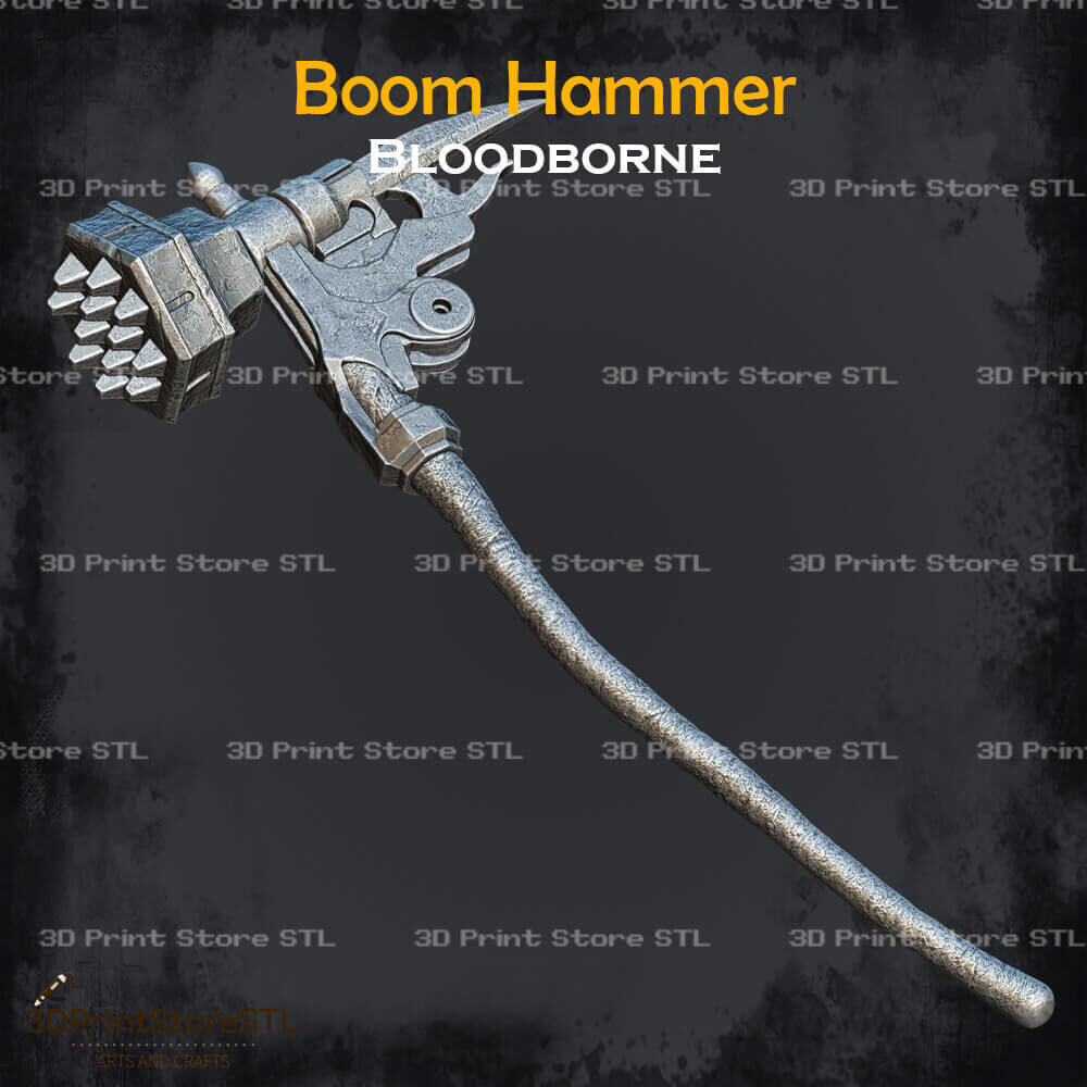 Boom Hammer Cosplay Bloodborne - STL File 3D print model_4
