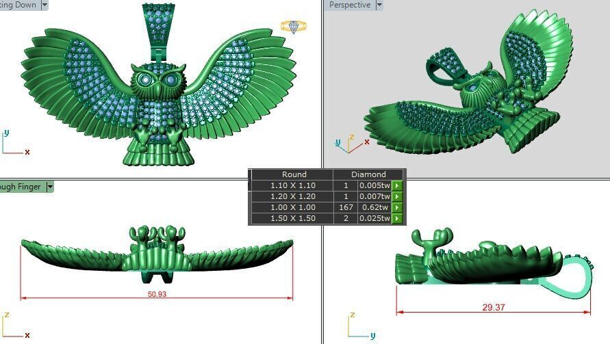 Majestic Owl Guardian Locket 3D print model_13