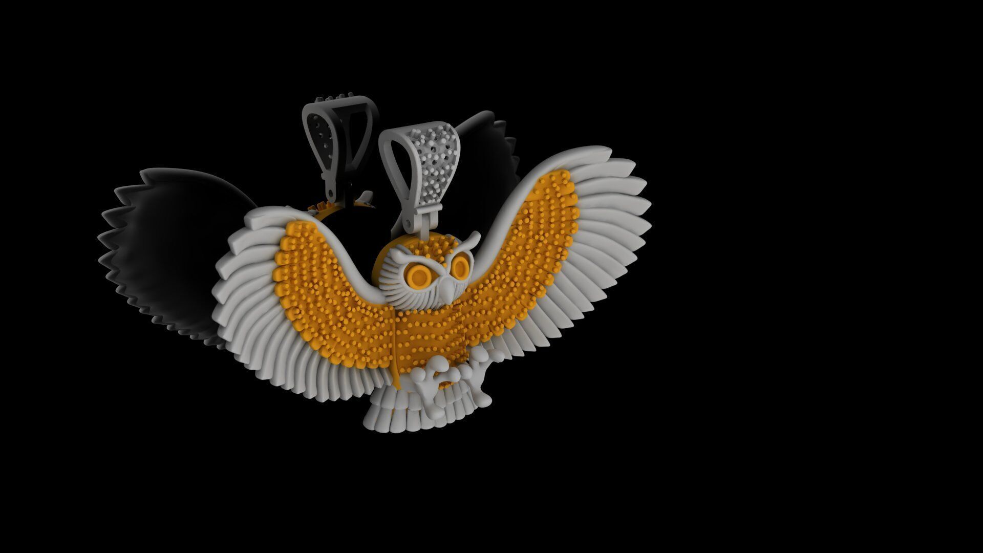 Majestic Owl Guardian Locket 3D print model_7
