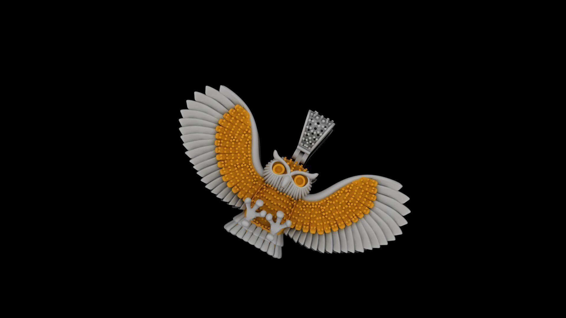 Majestic Owl Guardian Locket 3D print model_6