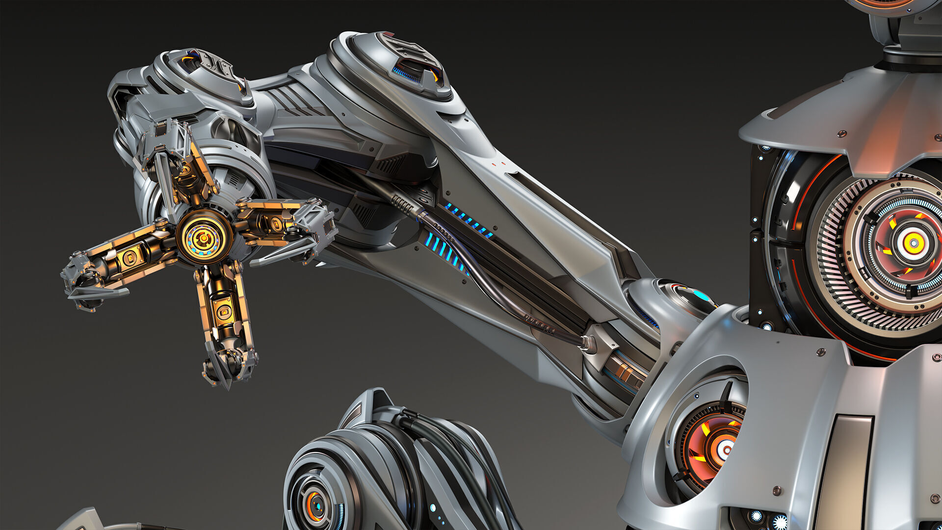 Spider Robot Mech Advanced - Rigged Animated 3D model_5