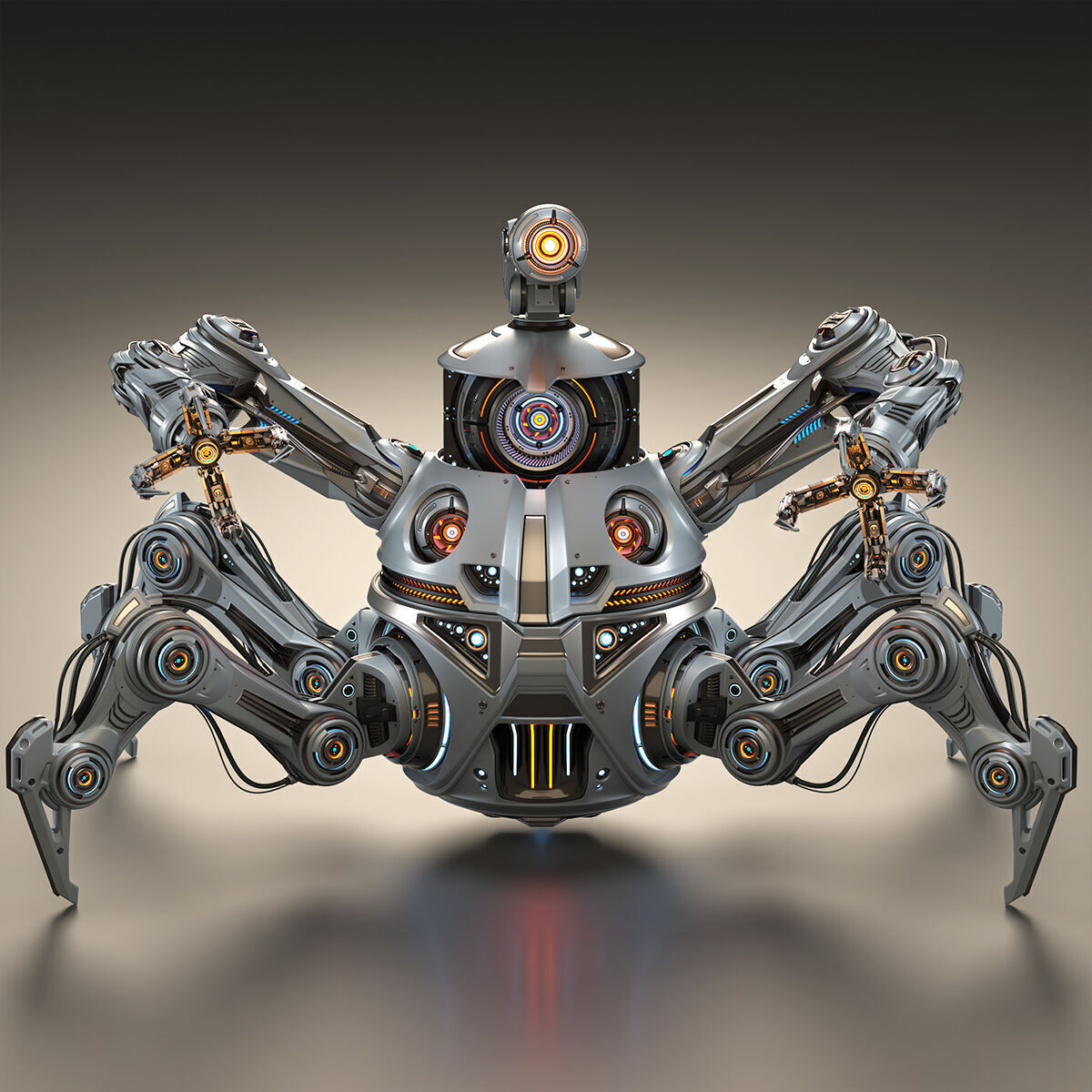 Spider Robot Mech Advanced - Rigged Animated 3D model_26