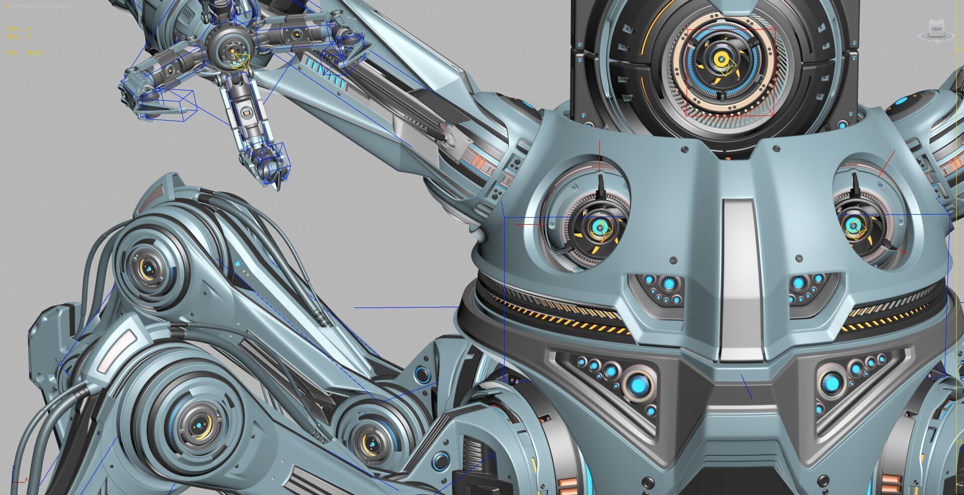 Spider Robot Mech Advanced - Rigged Animated 3D model_16