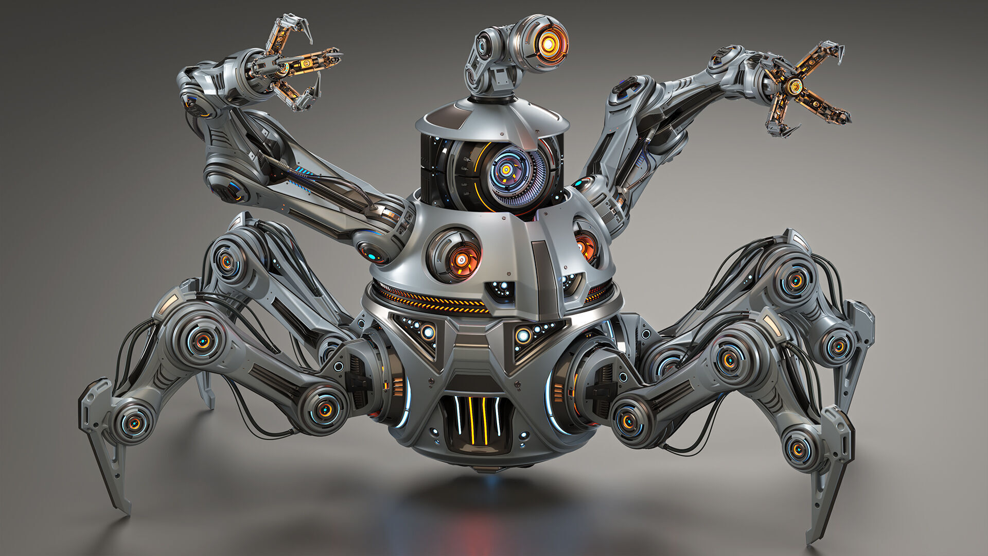 Spider Robot Mech Advanced - Rigged Animated 3D model_3