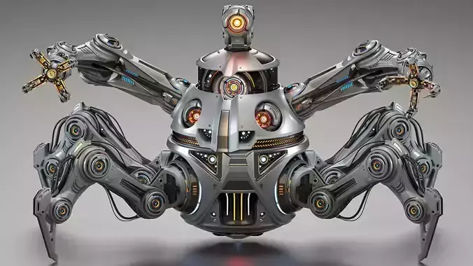 Spider Robot Mech Advanced - Rigged Animated 3D model