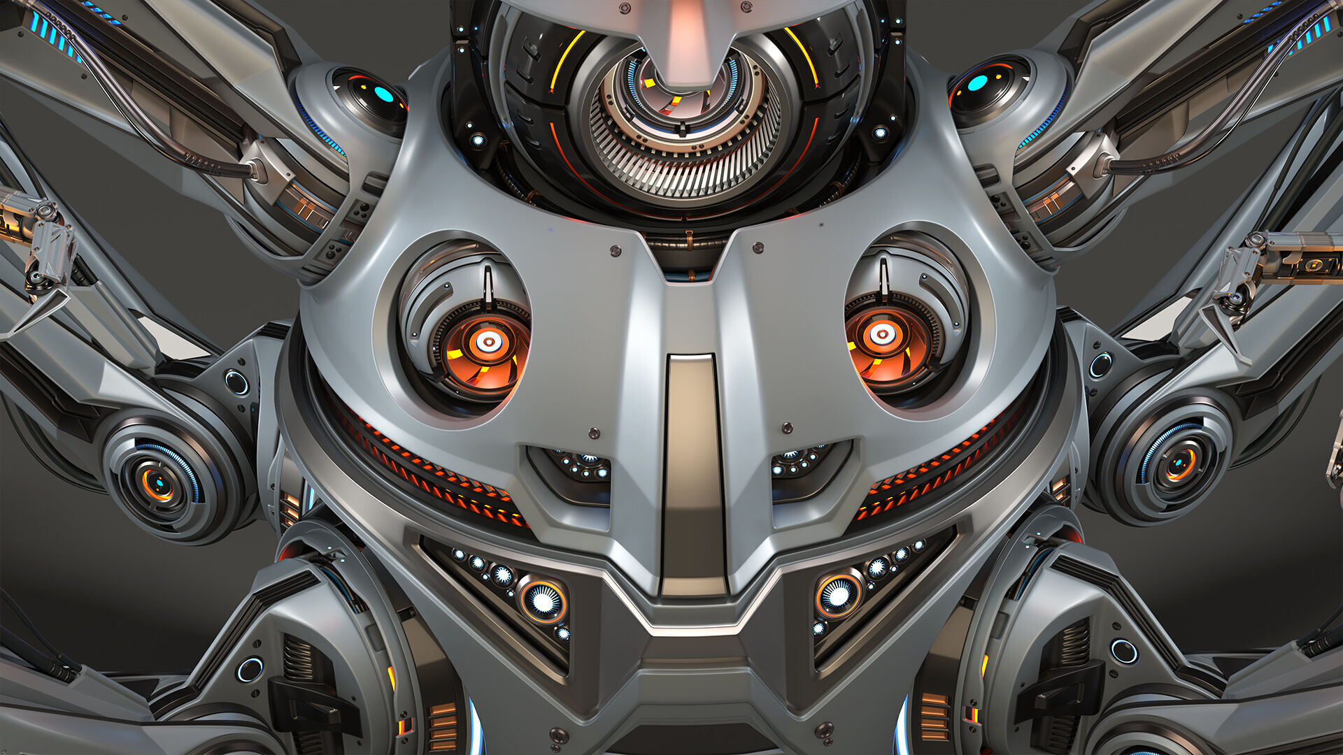 Spider Robot Mech Advanced - Rigged Animated 3D model_7