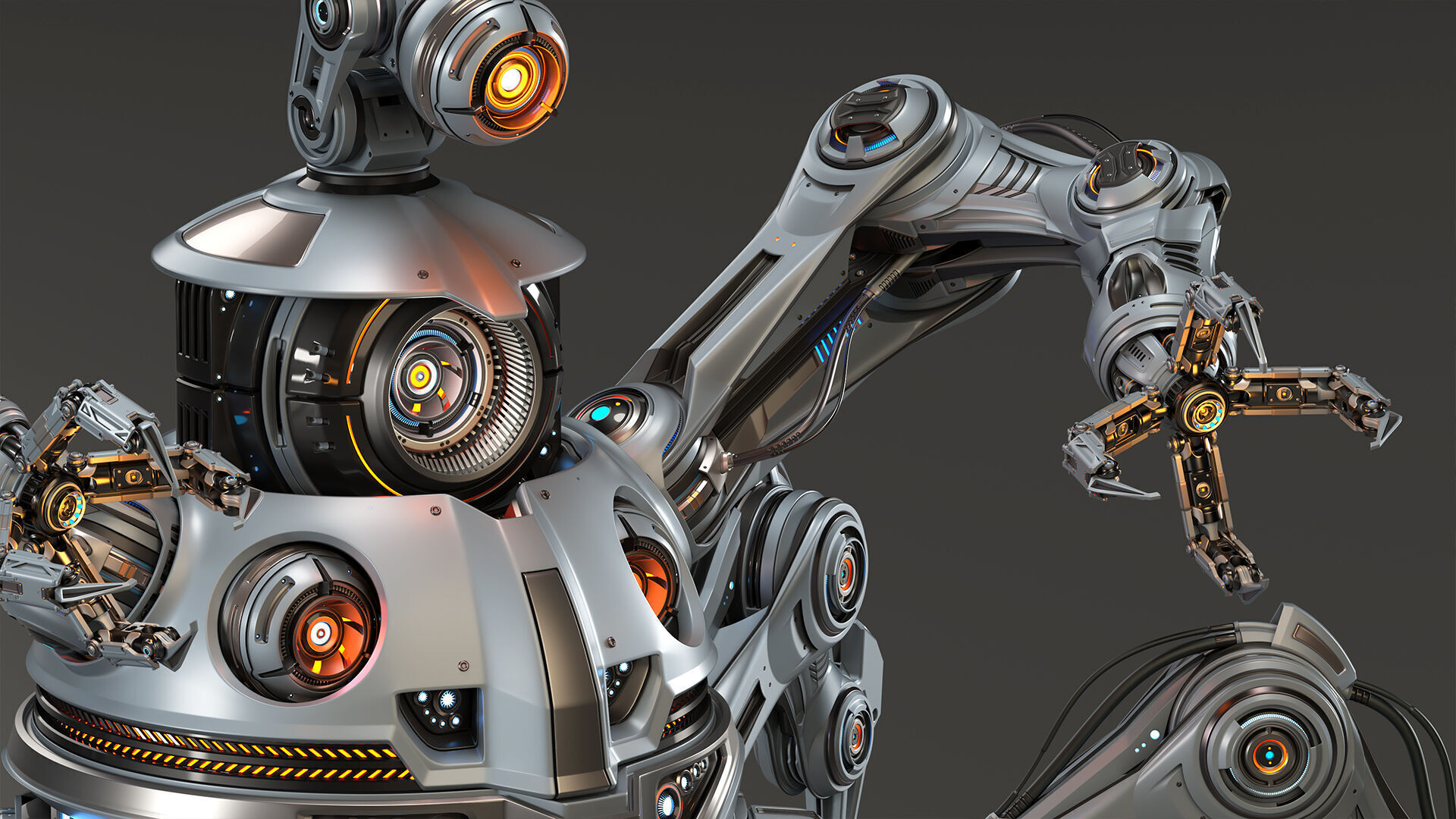 Spider Robot Mech Advanced - Rigged Animated 3D model_15