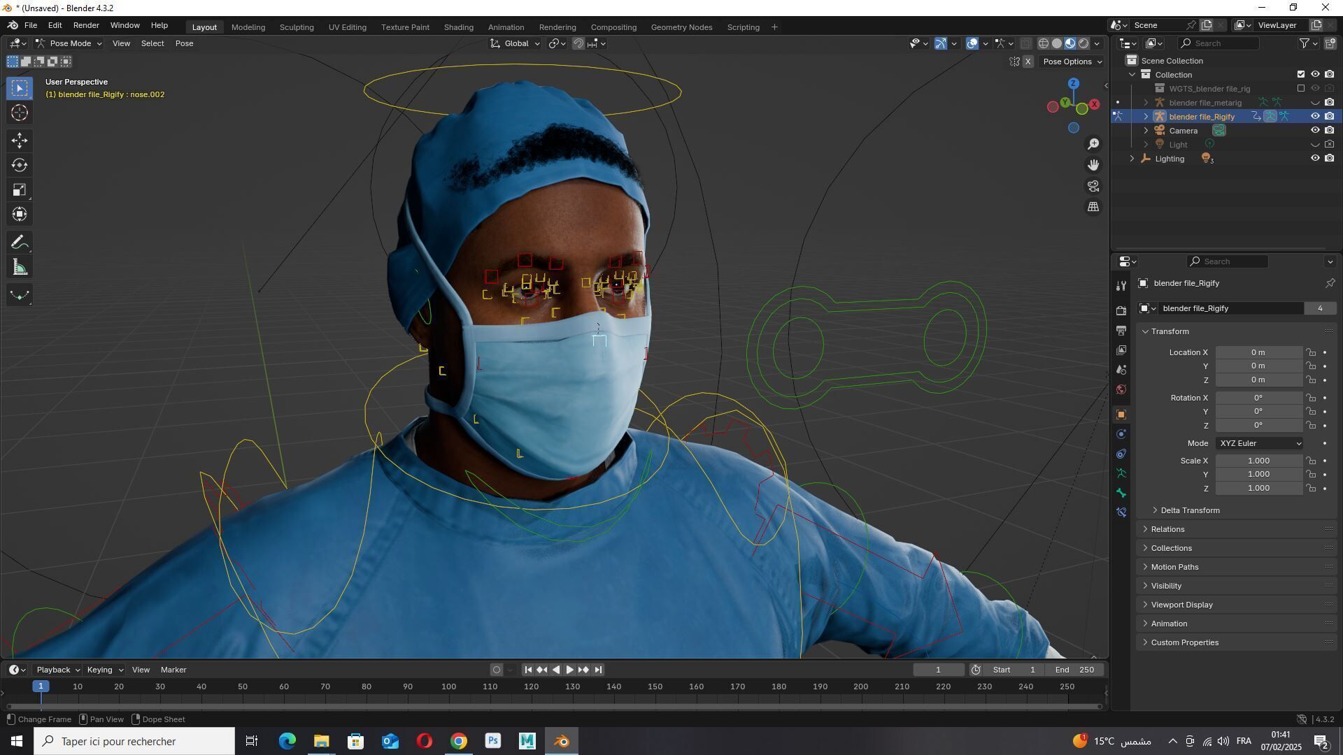 Surgeon in PPE 3D Model Rigged Game Ready Low-poly 3D model_19