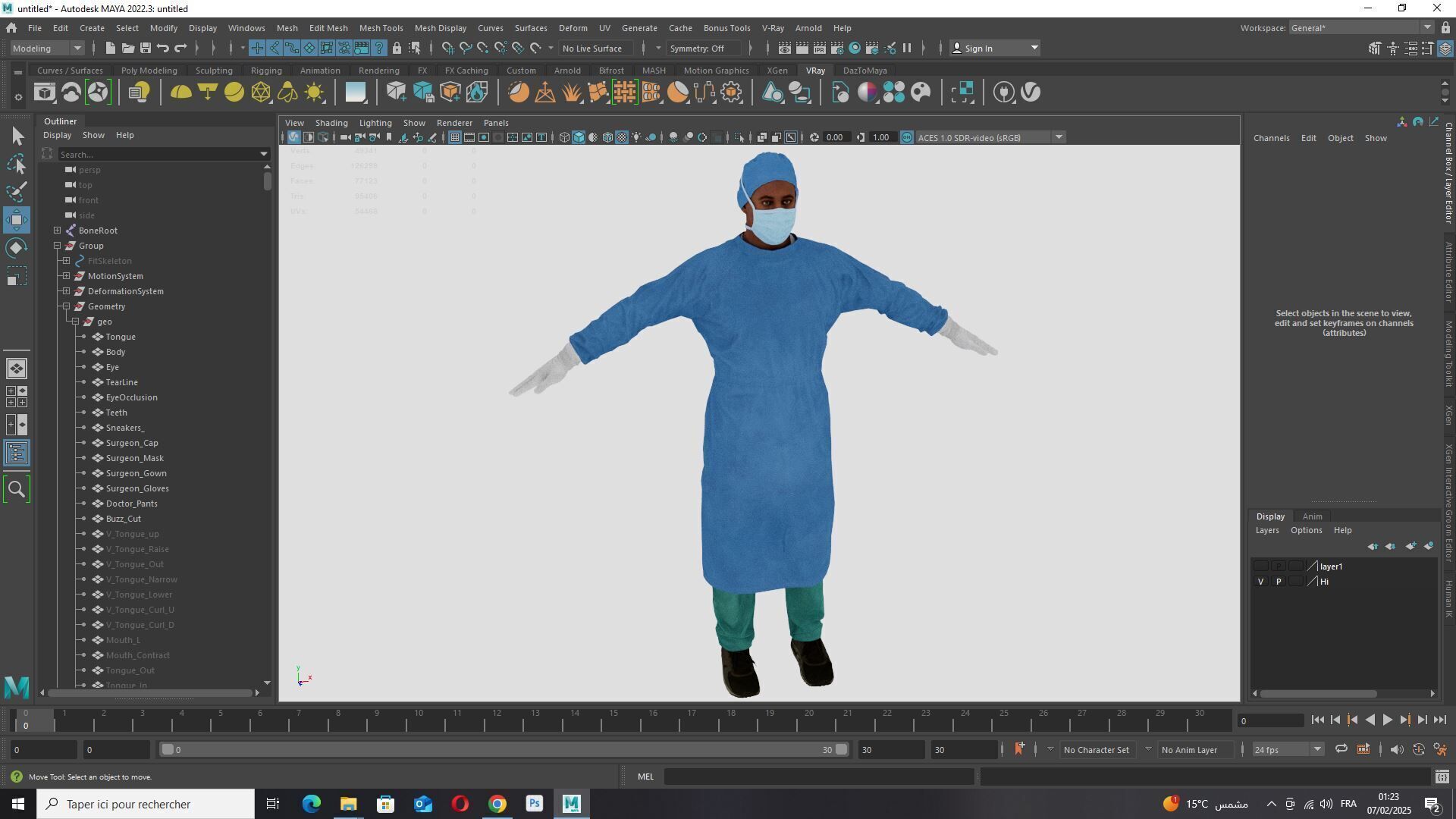 Surgeon in PPE 3D Model Rigged Game Ready Low-poly 3D model_16