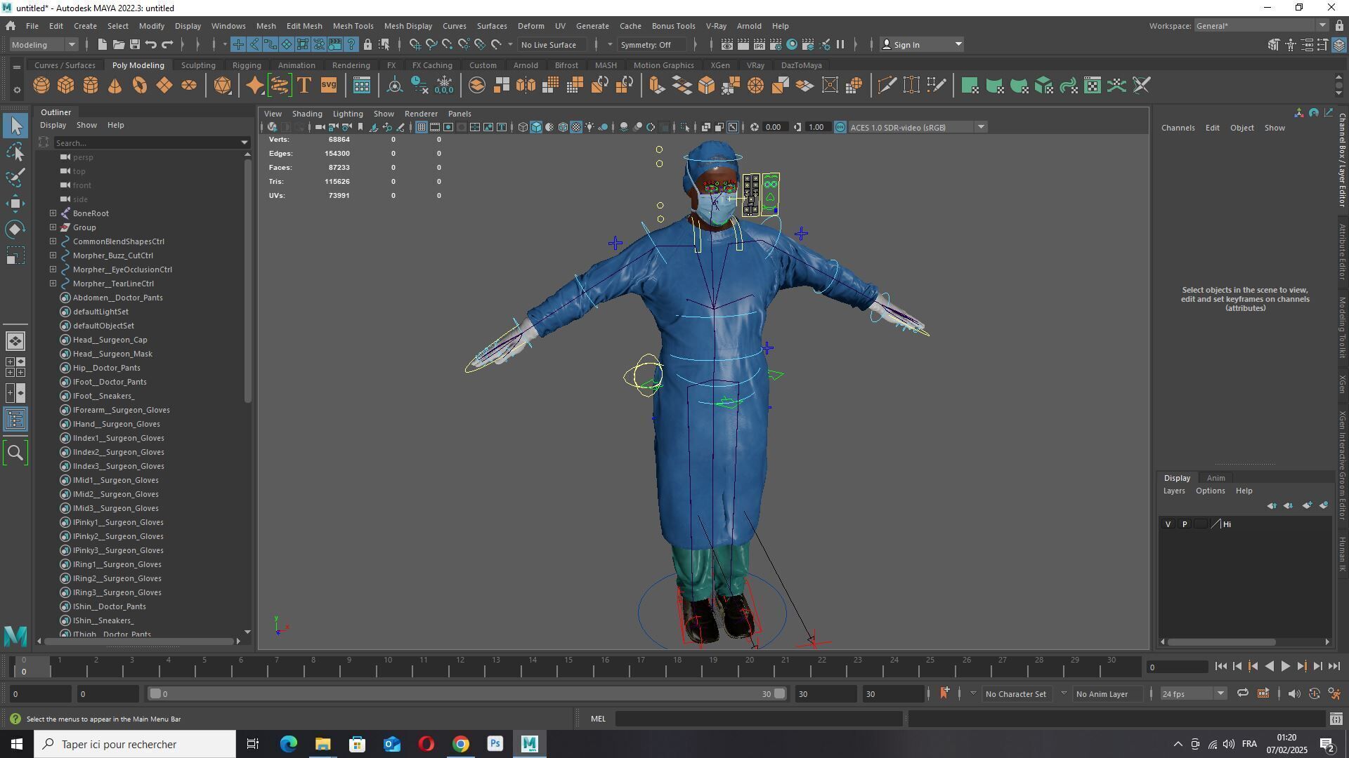 Surgeon in PPE 3D Model Rigged Game Ready Low-poly 3D model_15