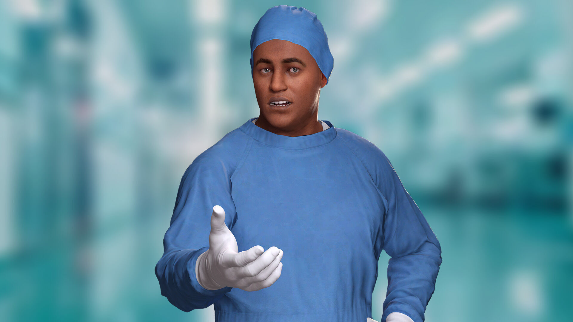 Surgeon in PPE 3D Model Rigged Game Ready Low-poly 3D model_5