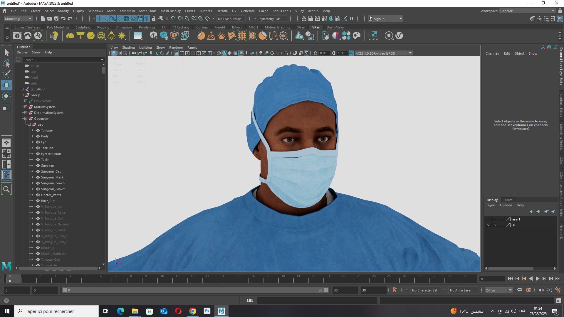 Surgeon in PPE 3D Model Rigged Game Ready Low-poly 3D model_17