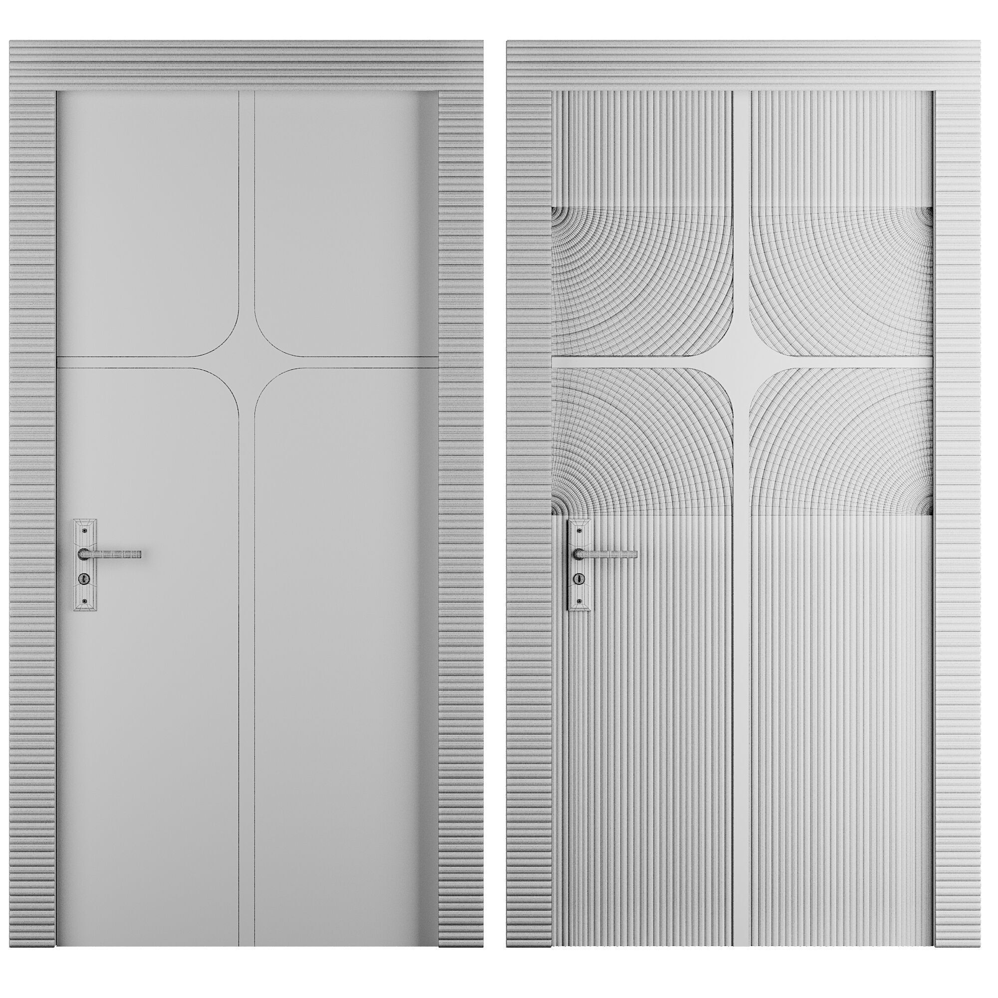 Entrance door set173 3D model_3