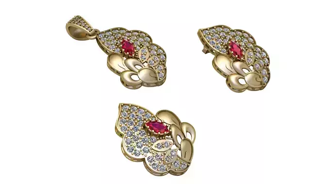 FLOWER DESIGN LOCKET SET 3D PRINTABLE MODEL