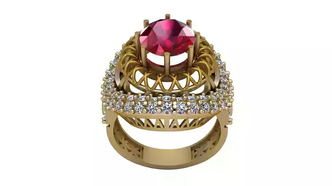 RUBY PRINCESS RING 3D PRINTABLE MODEL 3D print model