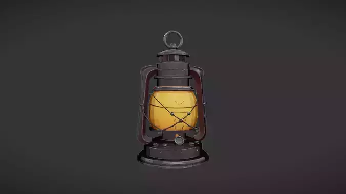 Vintage lantern with glowing light