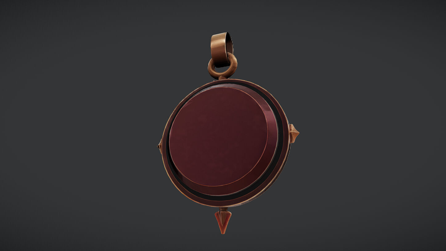 ornate compass or medallion 3D model_3