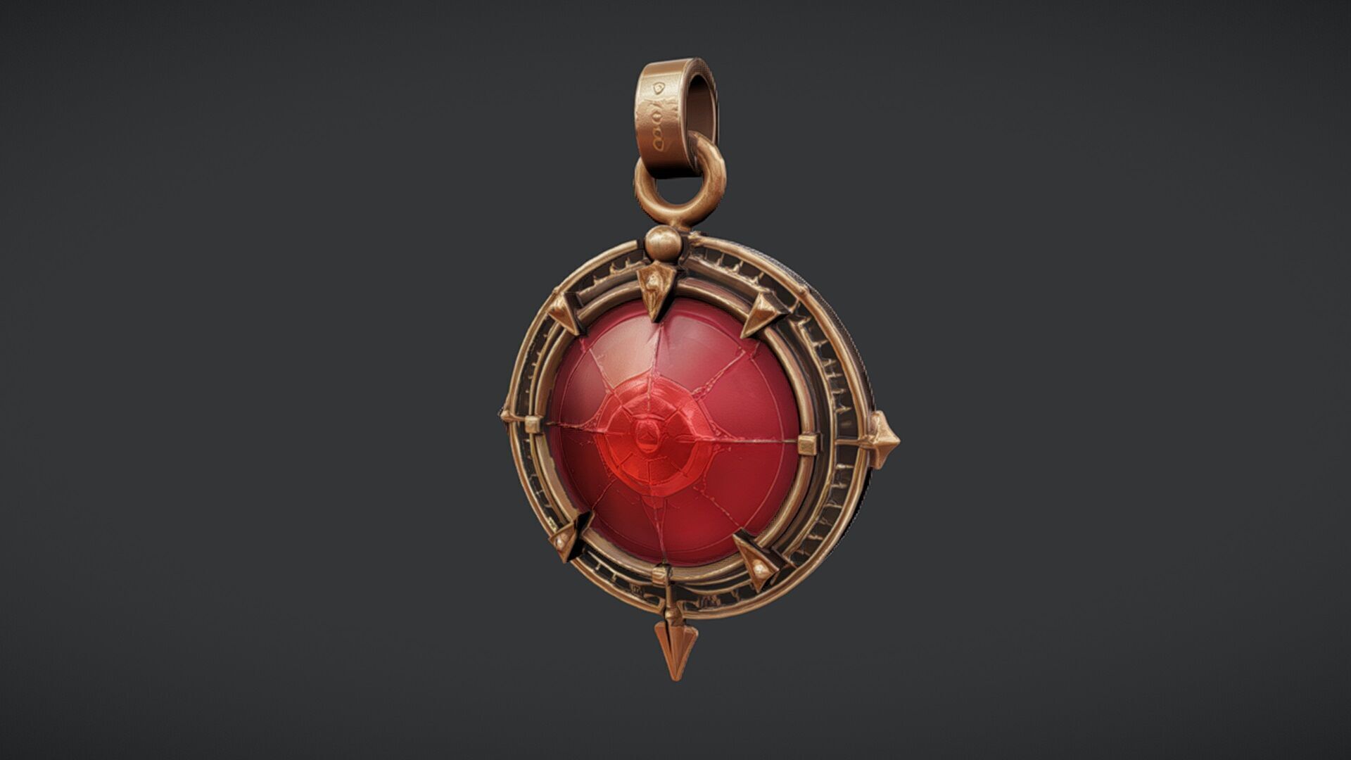 ornate compass or medallion 3D model_4